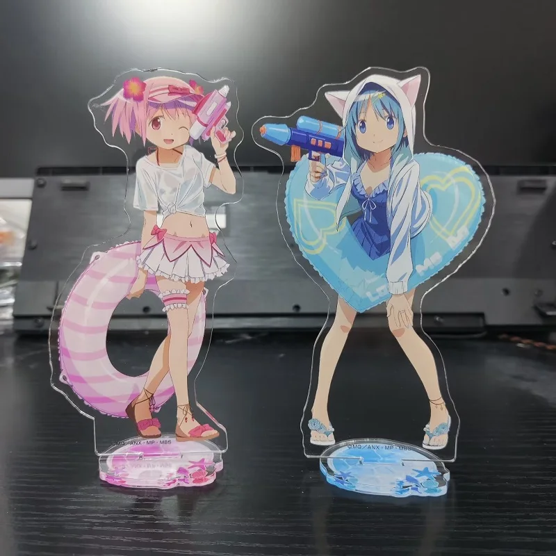 Hot Anime Puella Magi Madoka Magica Cute Figures Kaname Madoka Cosplay Swimsuit Style Acrylic Stands Miki Sayaka Character Model