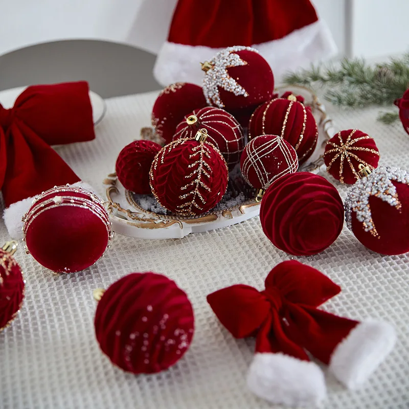 Lazos de Navidad de terciopelo con cable para decoración al aire libre, lazo rojo grande y suave para adorno de árbol de Navidad