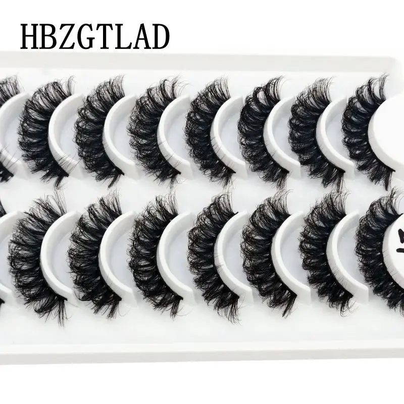 HBZGTLAD Russische Streifenwimpern, 10 Paar, 3D-Nerzwimpern, natürliche Wimpern, dramatische falsche Wimpern, Großhandel, Wimpernverlängerung – Detail 14