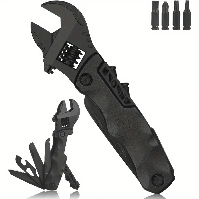 

Multi-functional Outdoor Camping Wrench Pliers Multi-purpose Adjustable Wrench Folding Knife Saw Wrench Combination Tool