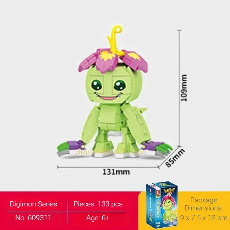 SEMBO BLOCK Digimon Adventure Anime Volledige set Blok Greymon Garudamon Assemblagemodel Decoratie Puzzel Kinderspeelgoed Cadeau