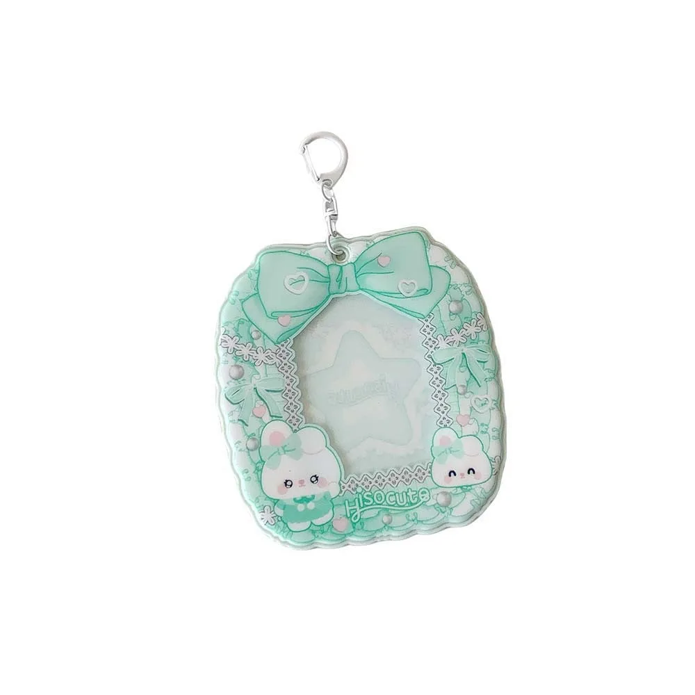 

Bowknot Animals Korean Photocard Holder Keychain Pendant Hanging Decoration ID Photo Photocard Frame Picture Idol Photo Card