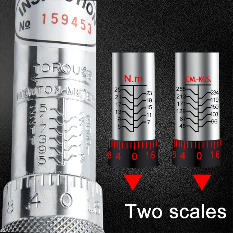 1/4 Inch Drive Dual-direction Click Torque Wrench 5-25Nm