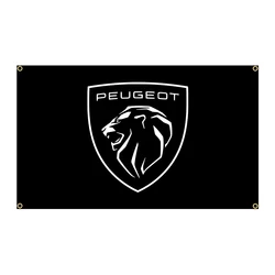 90x150cm Peugeot Polyester Printed Flag Racing Motorcycles Banner Home or Outdoor For Decoration