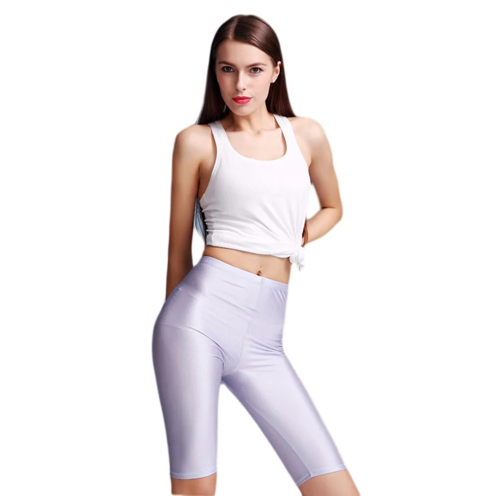 women-nylon-spandex-3-4-length-shorts-black-skinny-shorts-leggings-adult-bottoming-shorts