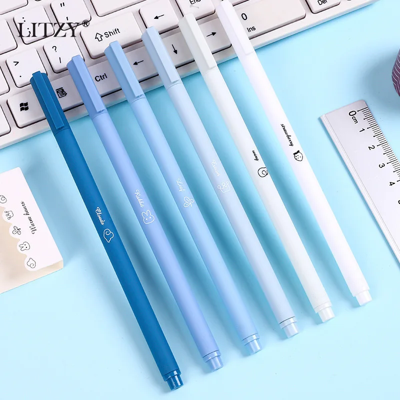 

6 Pcs 0.5mm Black Ink Gel Pen Office School Supplies Stationery Student Writing Neutral Pen