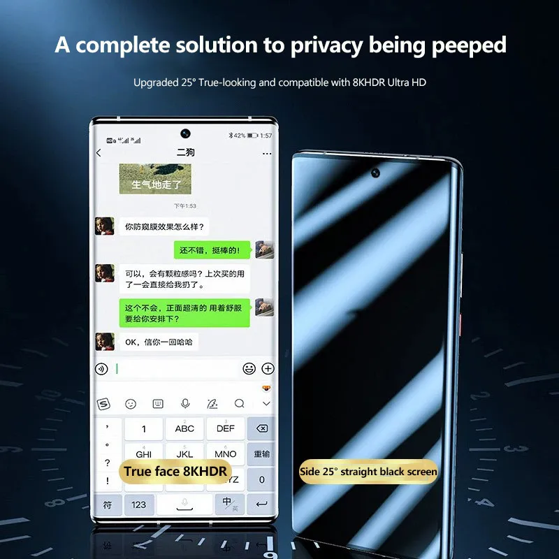 فيلم لهواوي الشرف ماجيك V5 V3 Vs3 V2 RSR 5G الخصوصية مكافحة التجسس يبصر فيلم داخلي + الجبهة لينة هيدروجيل طبقة رقيقة واقية