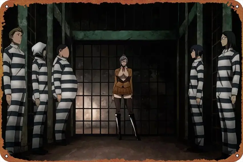 Prison School Posters Metal Sign Tin Metal Retro Wall Decor for Home,Street,Gate,Bars,Club