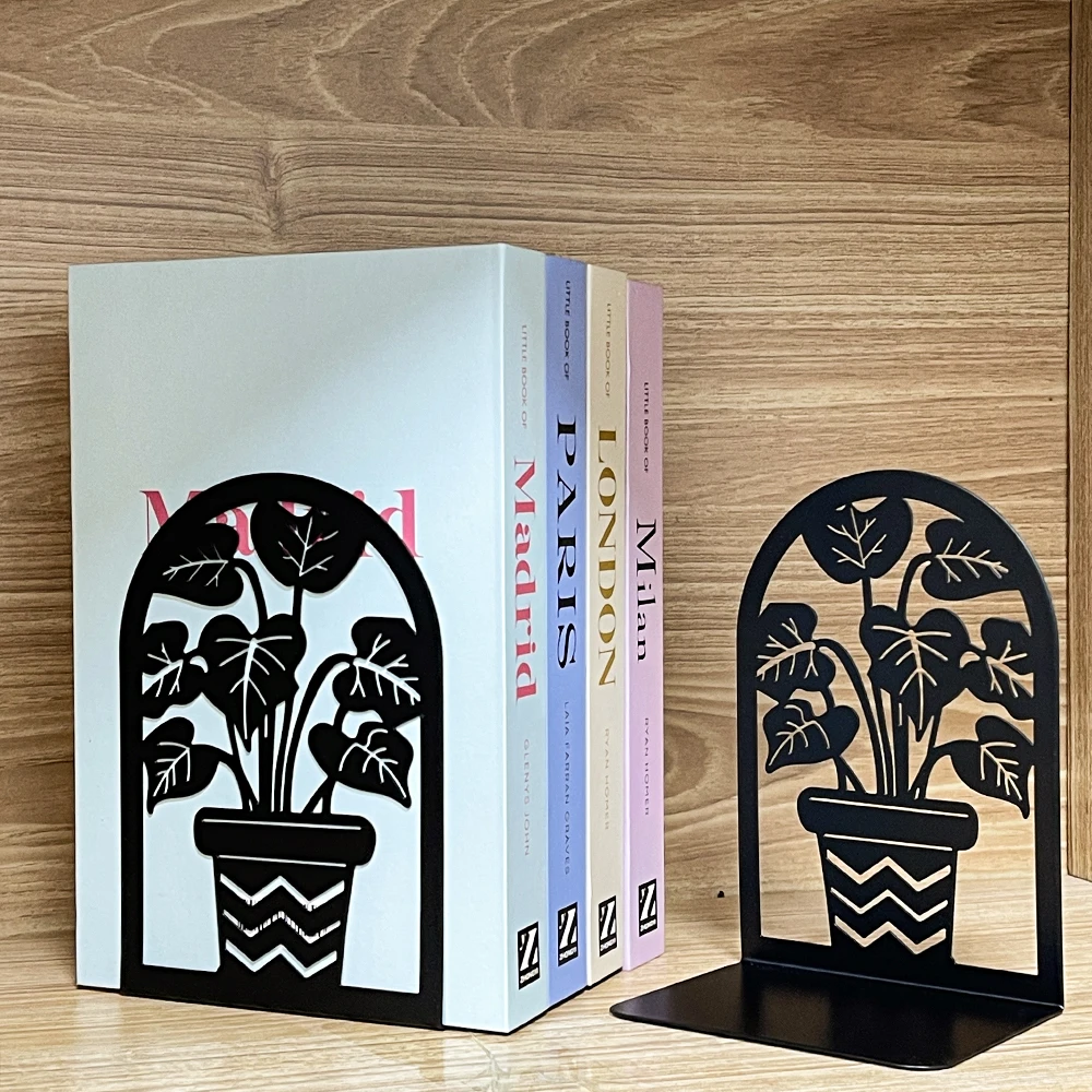 

Подставка для книг с растениями, декоративные подставки для книг, подставки для книг для тяжелых книг, форма цветочного горшка, металлические подставки для книг, настольное хранение, домашний декор