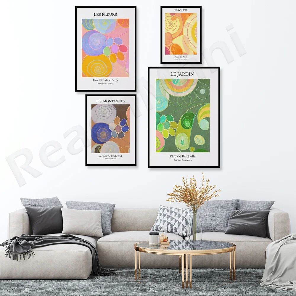 French flower market, lilies, sunflowers, sunflowers, Hilma Af Klint prints, Matisse style flower market prints, gifts for flori