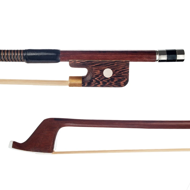 Double Bass Bow 3/4 4/4 Upright French Style Brazilwood Parisian Eyes Round Stick Bass Violin Use Durable Bass Bow