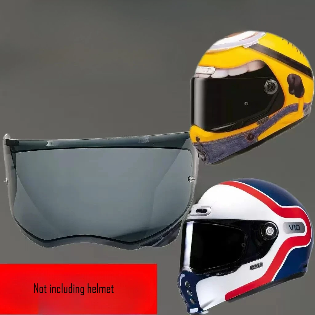 Motorcycle Helmet Visor Compatible with HJC V10 Retro Helmet, Electroplated Aurora UV Protection Shield