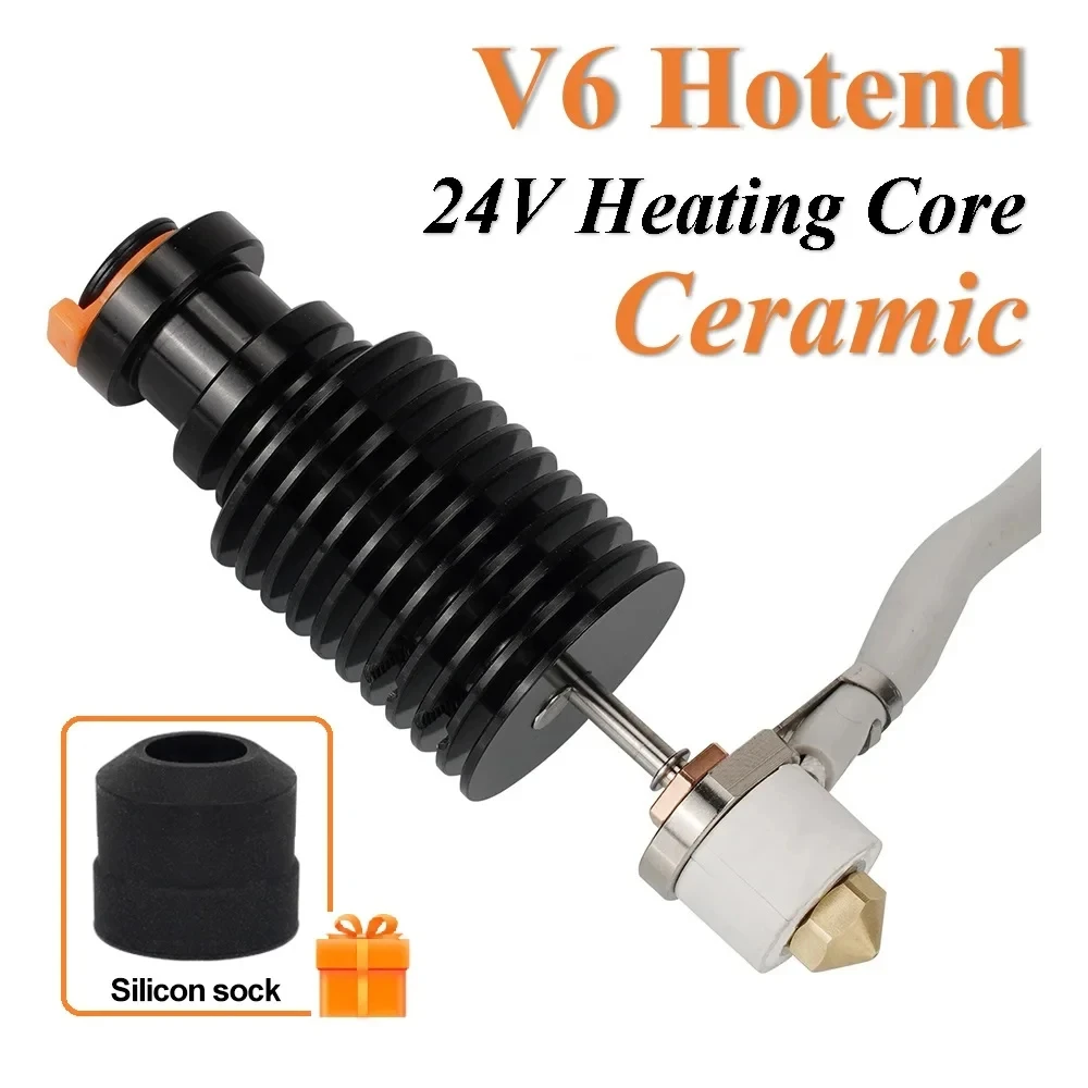 

24 В 50 Вт Hot End V6 Hotend для 3D-принтера Voron 2,4, керамическая печатающая головка с нагревательным сердечником для Voron Prusa I3 Ender 3 CR10 MK3S