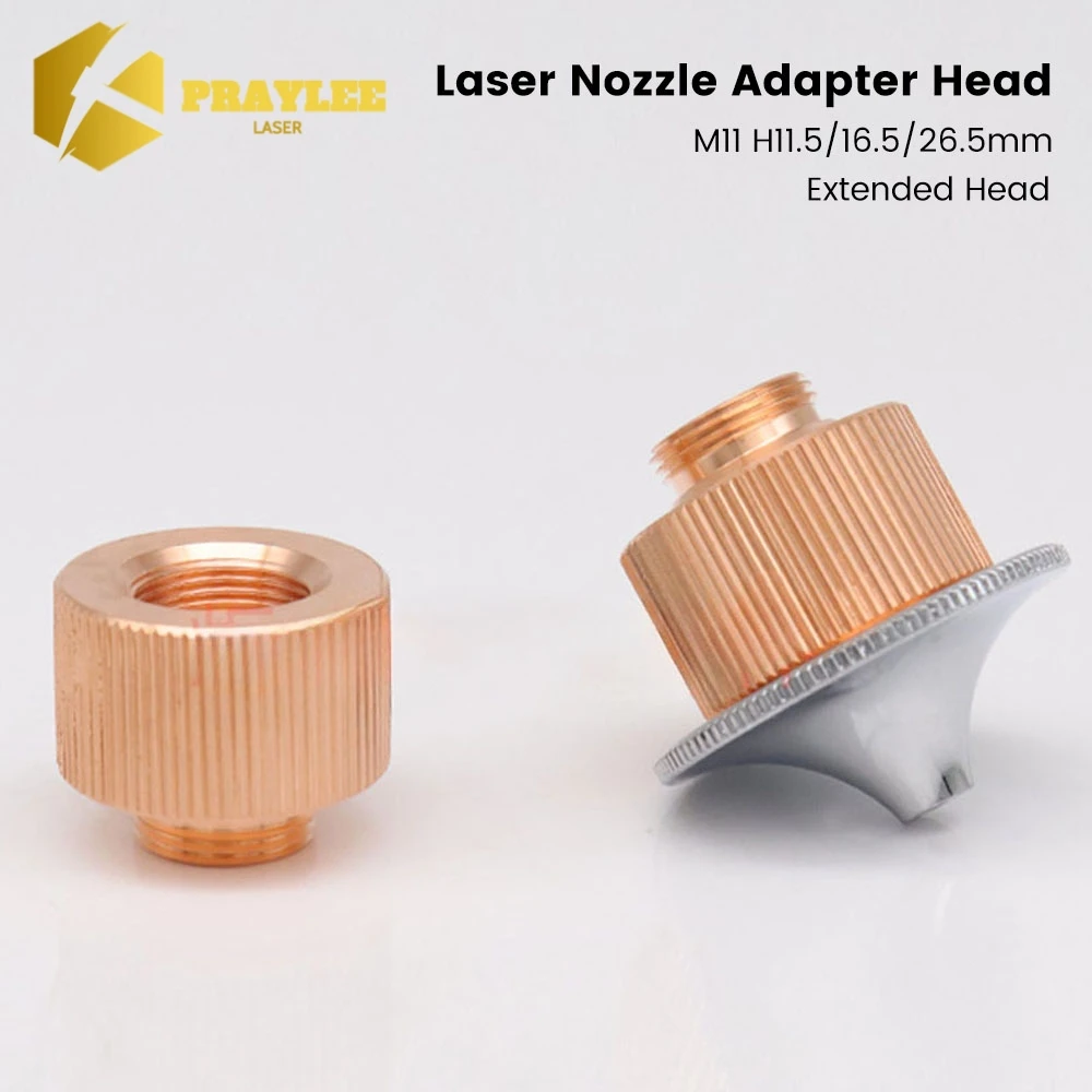 Praylee Laser Nozzle Conversion Head  Adapter Head Extender 12mm Thread M11 H11.5 H16.5 H26.5 for Laser Cutting Machine