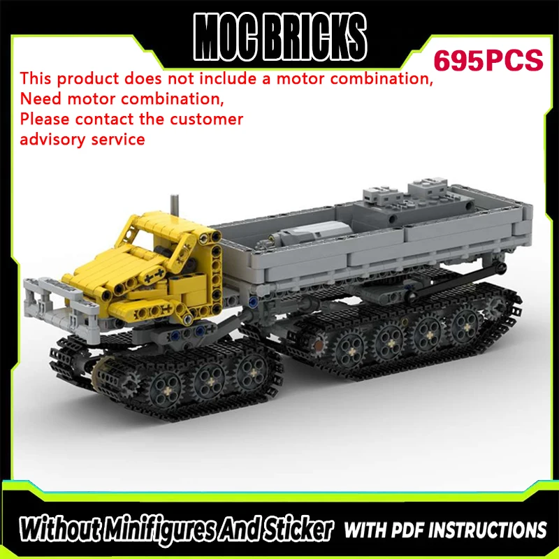 

Конструктор City Car Model MOC: Тяжелый гусеничный грузовик, модульная технология, подарки, праздничный набор для сборки, детские игрушки