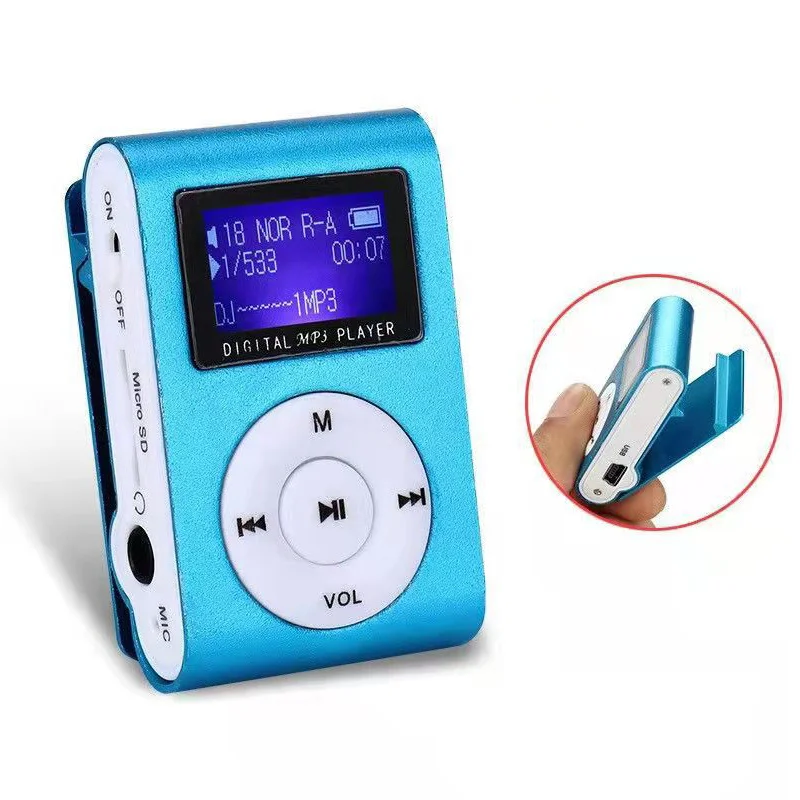 Portable Mp3 Player USB Clip-type Music Players LCD Screen Display Mini Audio Player Support Micro SD TF Card For Sports Walkman