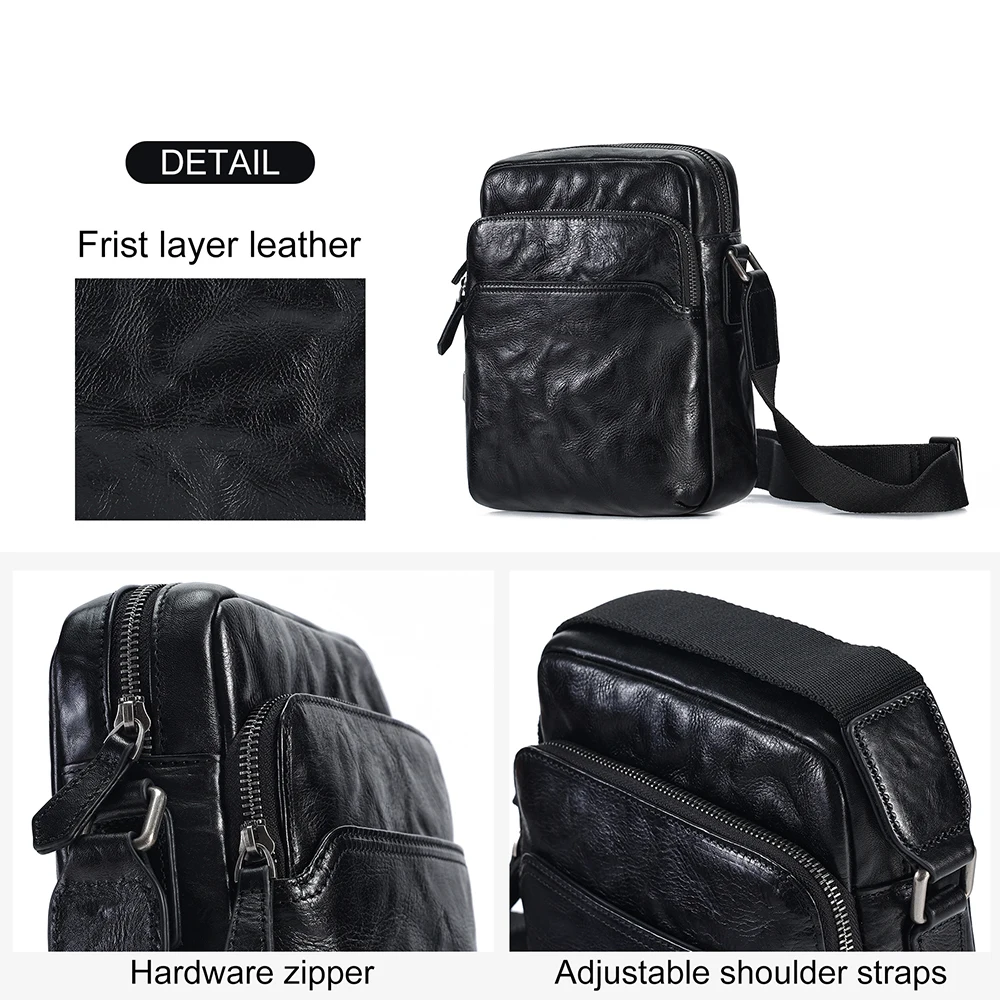 Imagem -06 - Joyir Couro Genuíno Pequeno Bolsa do Mensageiro dos Homens Viagem Trabalho Bolsas de Ombro para Homens Vintage Designer Crossbody Bolsas para 7.9 Ipad