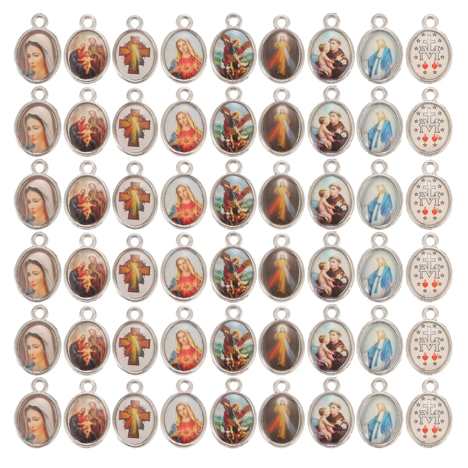 Mix 30/50Pcs Jesus Virgin Mary Charm Pendant For Diy Jewelry Making Accessories Zinc Alloy Religion Pendant