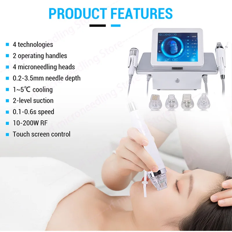 Morpeus 8 เครื่องกําจัดริ้วรอยความถี่วิทยุเครื่องกระชับผิว Microneedle Rf Golden Microneedling