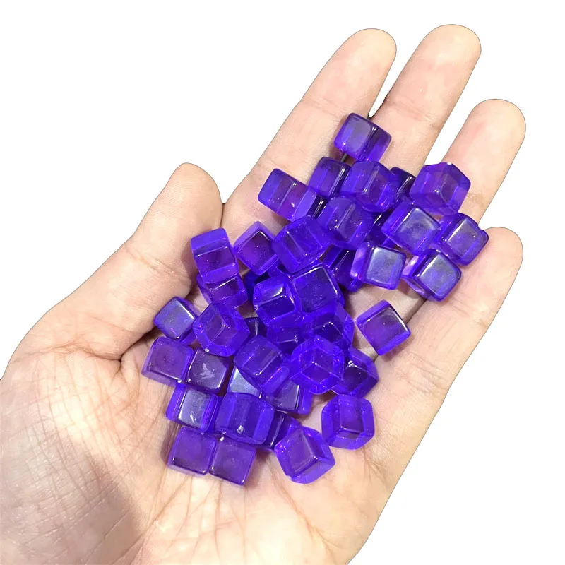 50pcs/set 8mm high quality clear Cube Dice Chess Pieces Token Square Corner Crystal Dice for Puzzle Game board game components, image 14