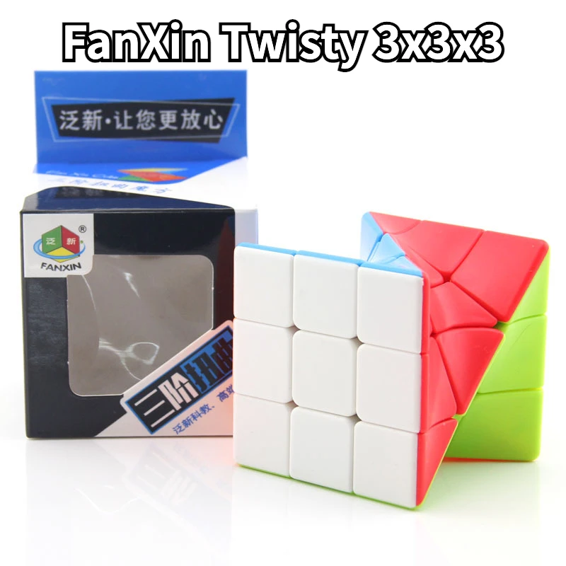 [Funcube] FanXin Twisty 3x3x3 Magic Cube 3x3 Twisty Torsional Professional Speed Puzzle Twisted Brain Teaser Educational Toys