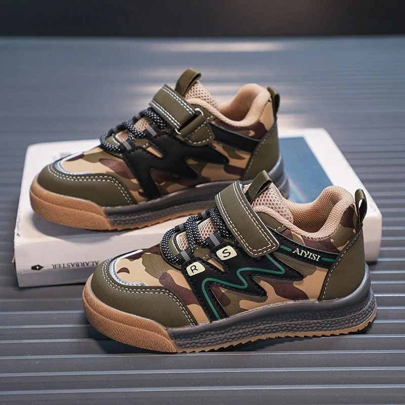 Kids Camo Sneakers for Boys Girls Baby Big Kid All Season Casual Shoes Military Style Training Performance Army Green