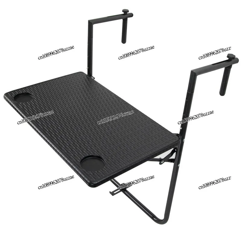 Wrought Iron Rust-proof Sunscreen Balcony Railing Hanging Table Folding Table Railing Can Lift Plastic Square Table Board