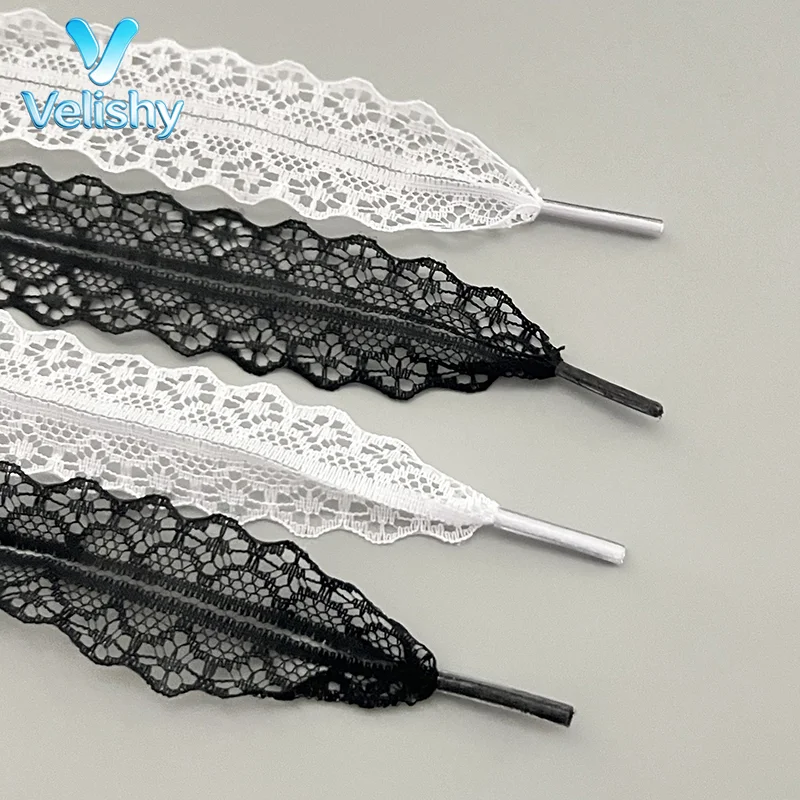 1Pair Sweet Lace Style Shoelace Replacement Stylish Shoe Decor Accessories For Daily Footwear