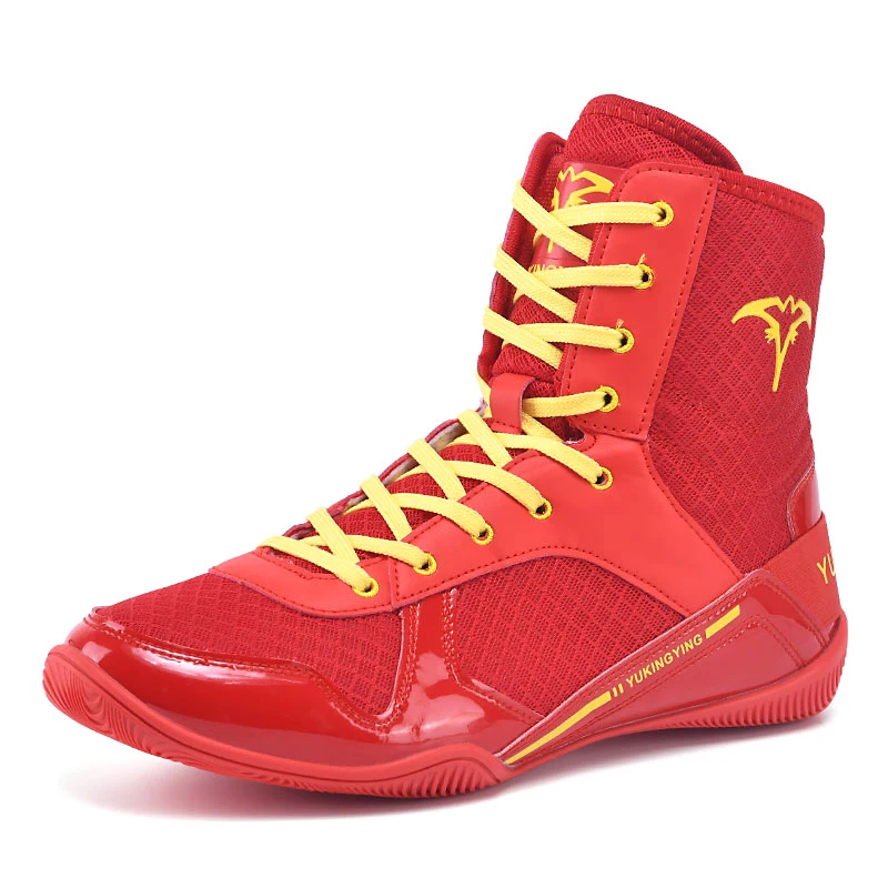 

2024 New Breathable Men Boxing Shoes Wear-Resisting Wrestling Sneakers Non Slip Training Fighting Boots High Top Combat Sneakers