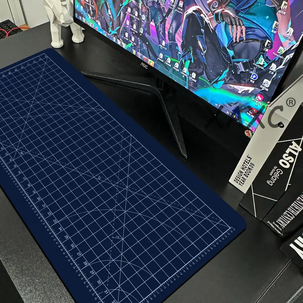 

Cutting-Mat-white-on-black Mouse Pad Office Gaming Laptop Deskmat Anime Mousepad Gamer Keyboard Mouse Mat Computer Accessories