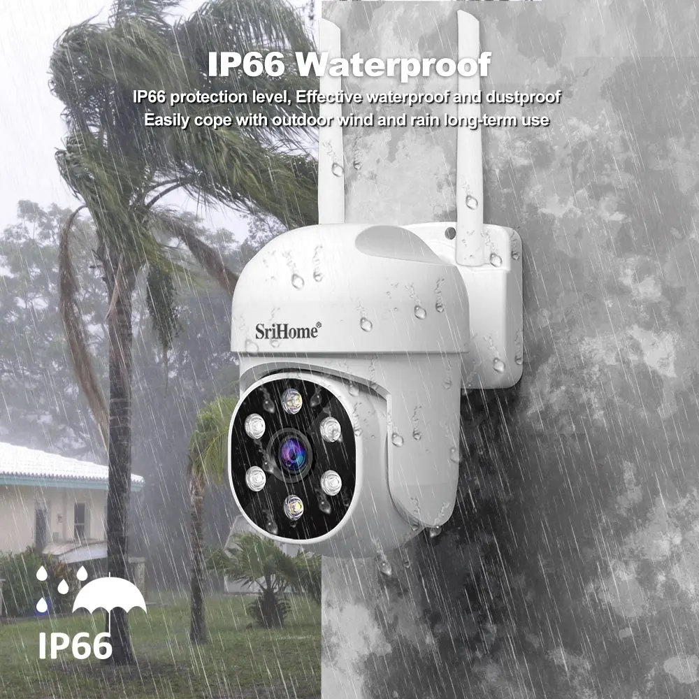 Srihome 2PCS 2MP PTZ WiFi Camera Person Detect Wireless CCTV Video Surveillance Camera Home Security Protection IP Cam