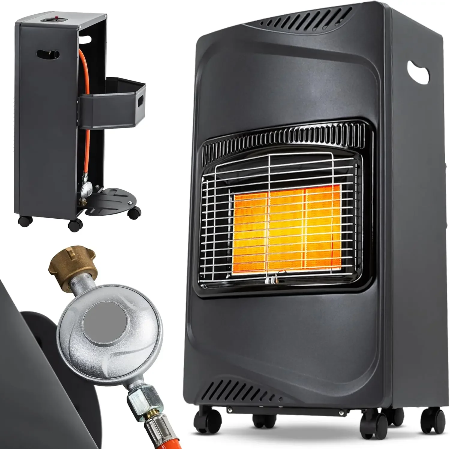 Heidenfeld Gasheizung Inferno GH100 |      - 4200-Watt - Heizstrahler - Gasheizung für Innenräume - Gasofen - Gasheizer - Gasflasche