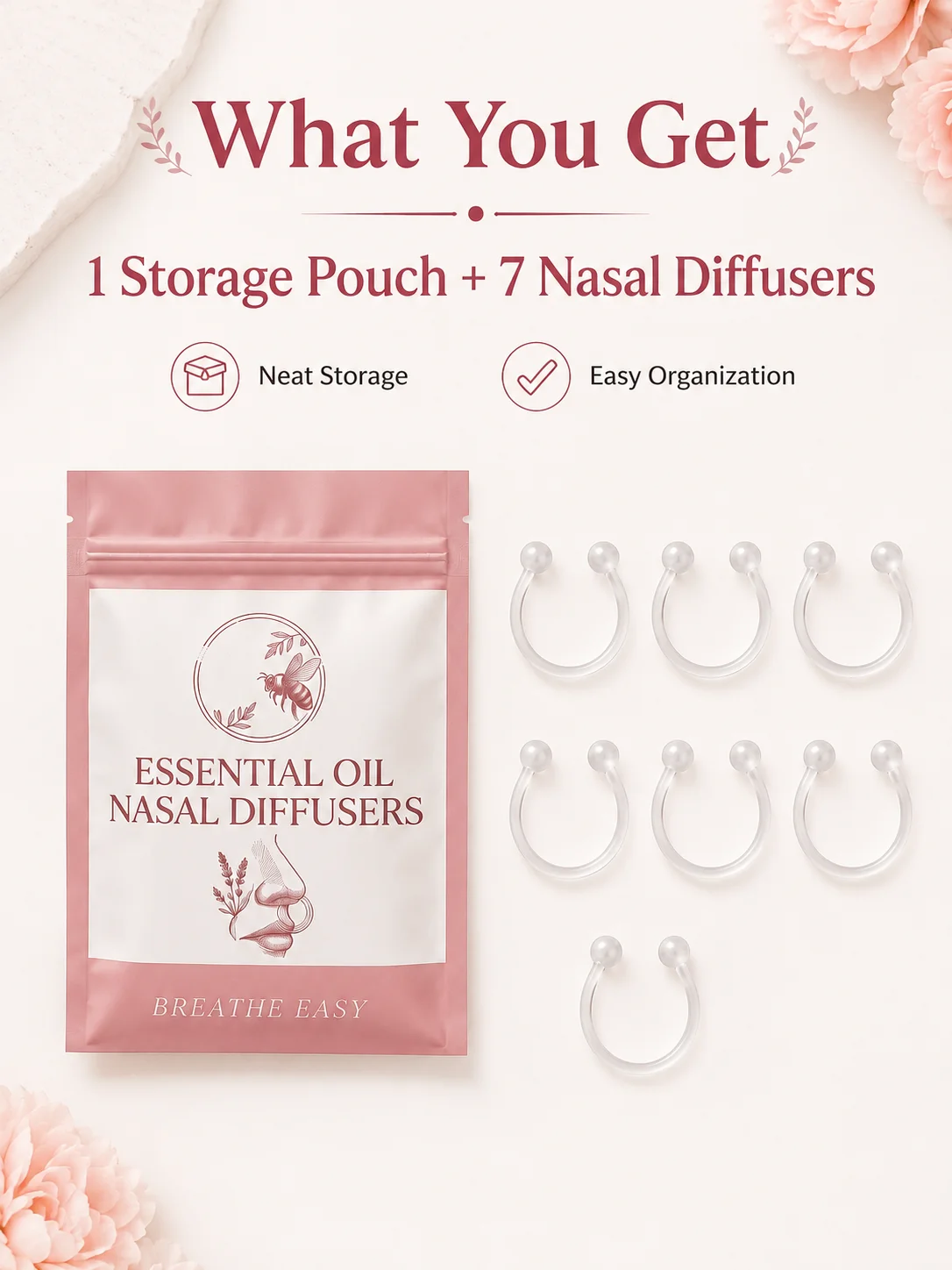 7Pcs Essential Oil Nasal Diffuser Rings
