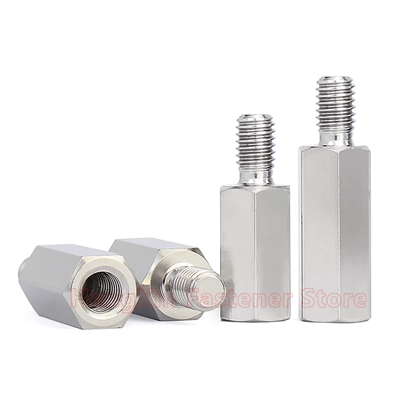 Hex Standoff M2 M2.5 M3 304 Stainless Steel Threaded Pillar Male to Female Screw PCB Spacer Single Head Column Thread 4/6mm