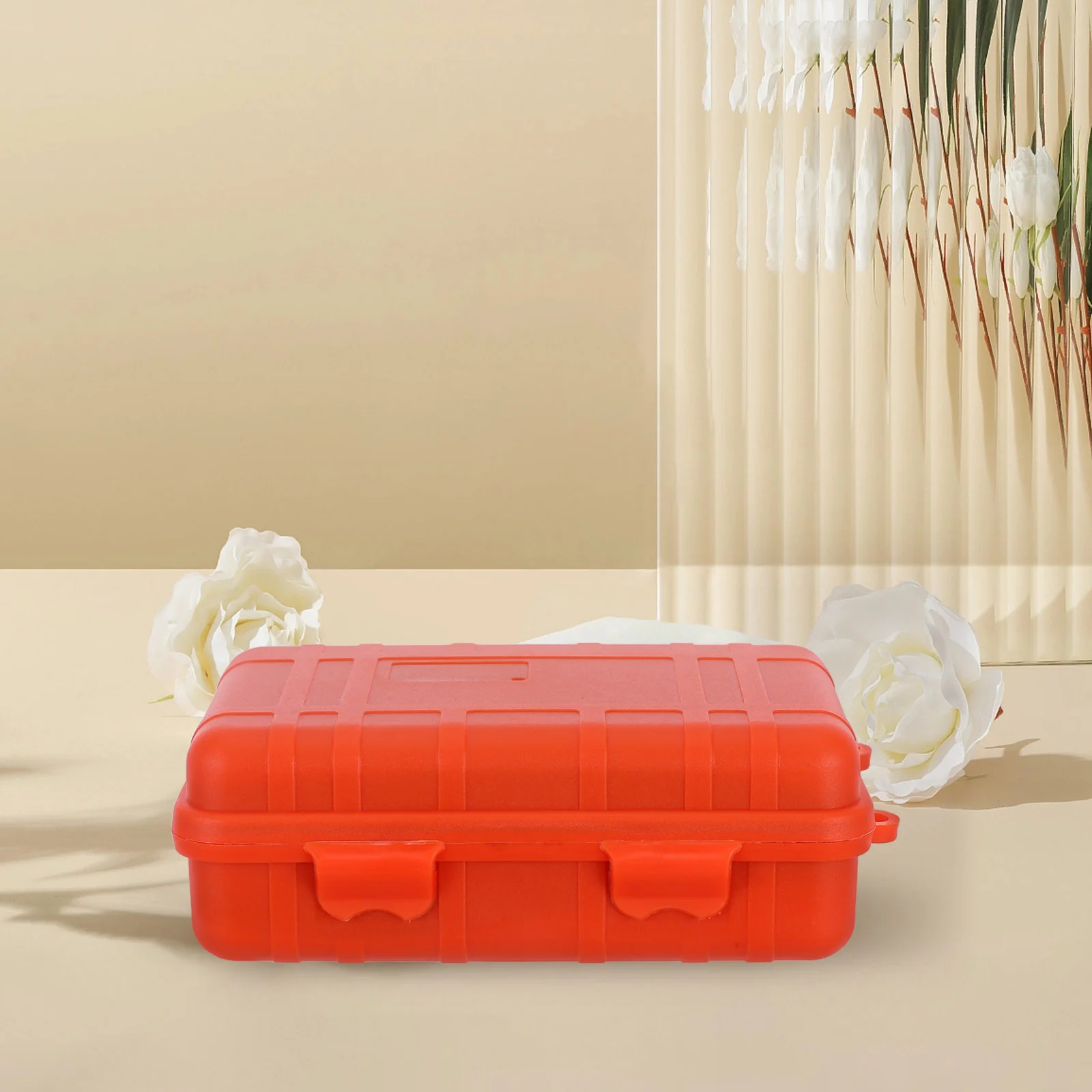 Caja de almacenamiento impermeable, caja de herramientas, organizador de limpieza, caja infantil naranja de unión