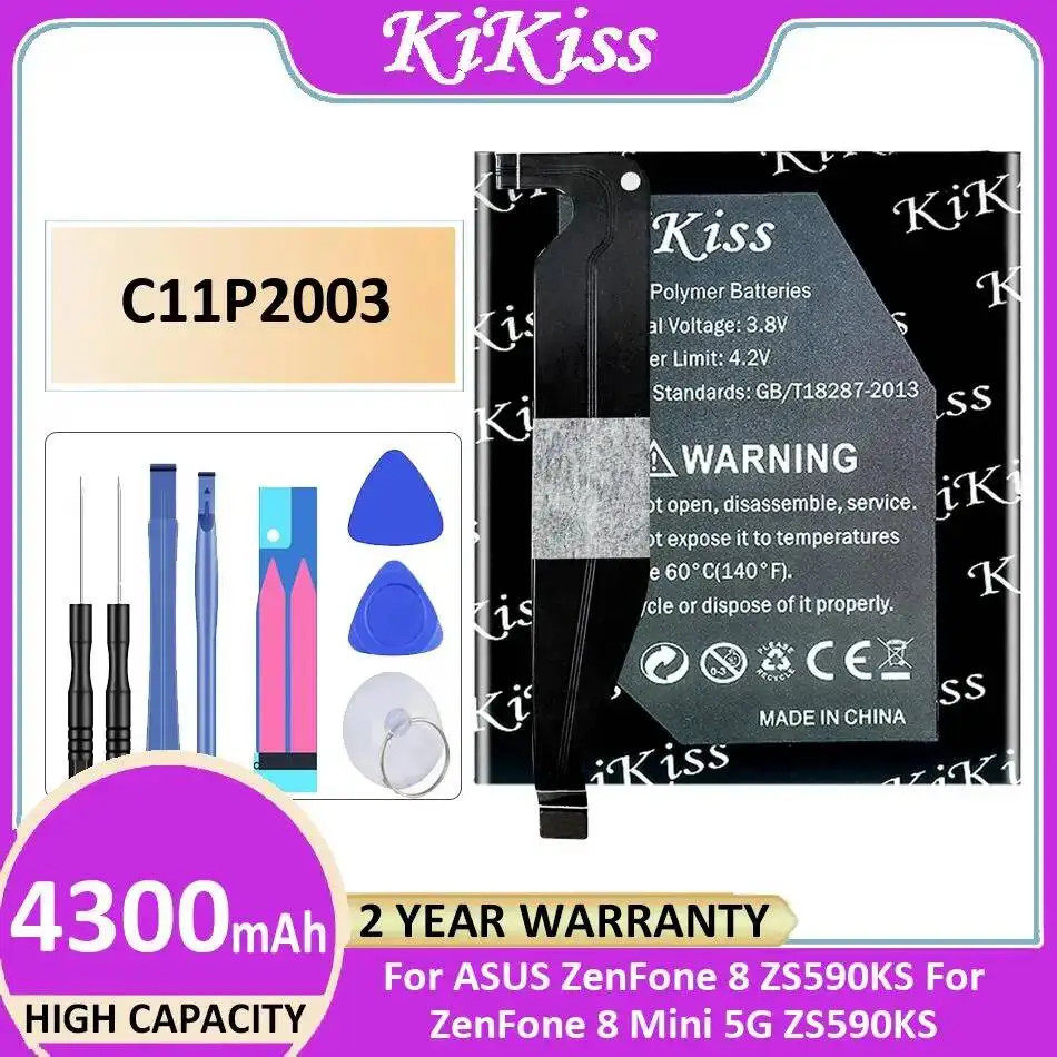 

C11P2003 для Asus Zenfone 8 ZS590KS, для Zenfone 8 Mini 5G ZS590KS, долговечная батарея для мобильного телефона емкостью 4300 мАч, премиум-замена