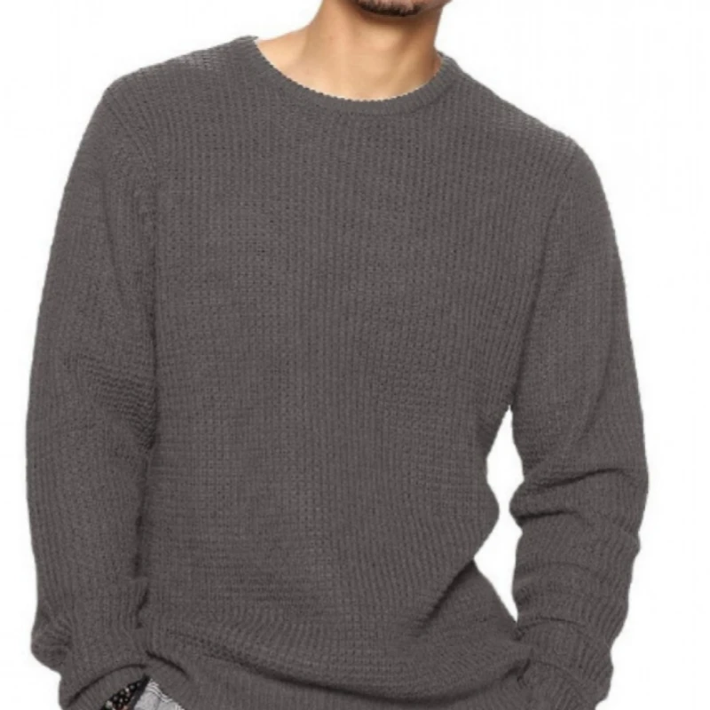 Bild 6: 2026 männer Gestrickte Pullover Frühling Herbst Männer Casual Warme Pullover Männer Einfarbig Rundhals Pullover Männlich Strickwaren Kleidung