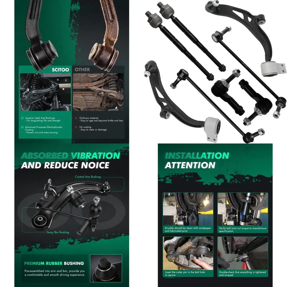 

8pcs Front Suspension Kit Lower Control Arm And Ball Joints Outer Inner Tie Rod Ends Sway Bar Links fit for 2011-2017 for Ford E