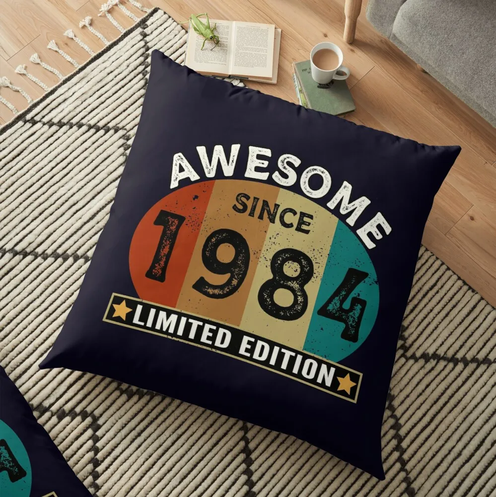 Vintage Awesome Since 1984 Limited Edition Floor Pillow Sofa Decorative Covers