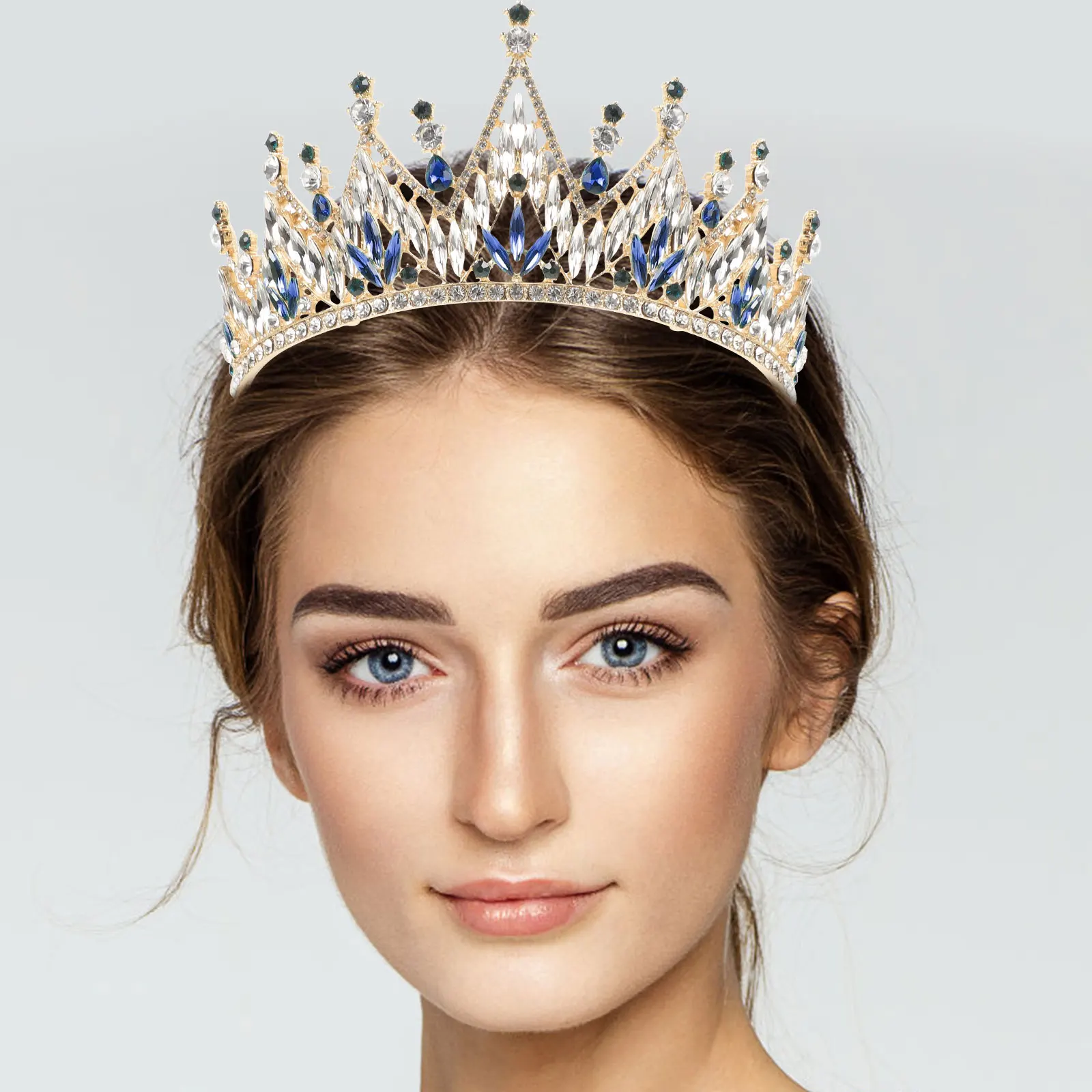 

Rhinestone Crowns for Women Baroque Bride Crown Wedding Bridal Tiara Unique Hair Accessory for Engagement Party Banquets