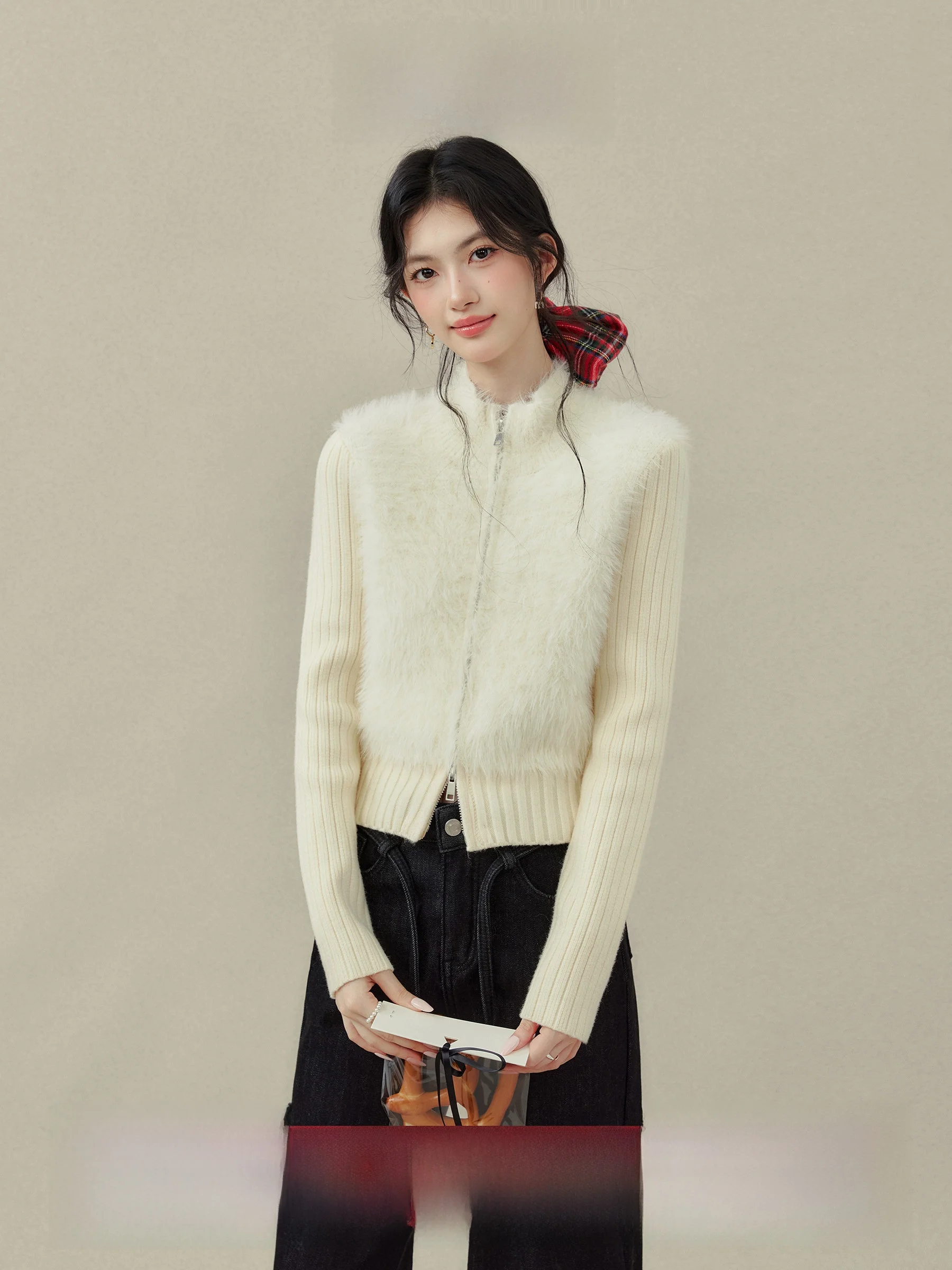 

Зимняя коллекция 2025: Женская куртка из искусственного меха с вязаными вставками, повседневный крой, эксклюзивно для электронных коммерции