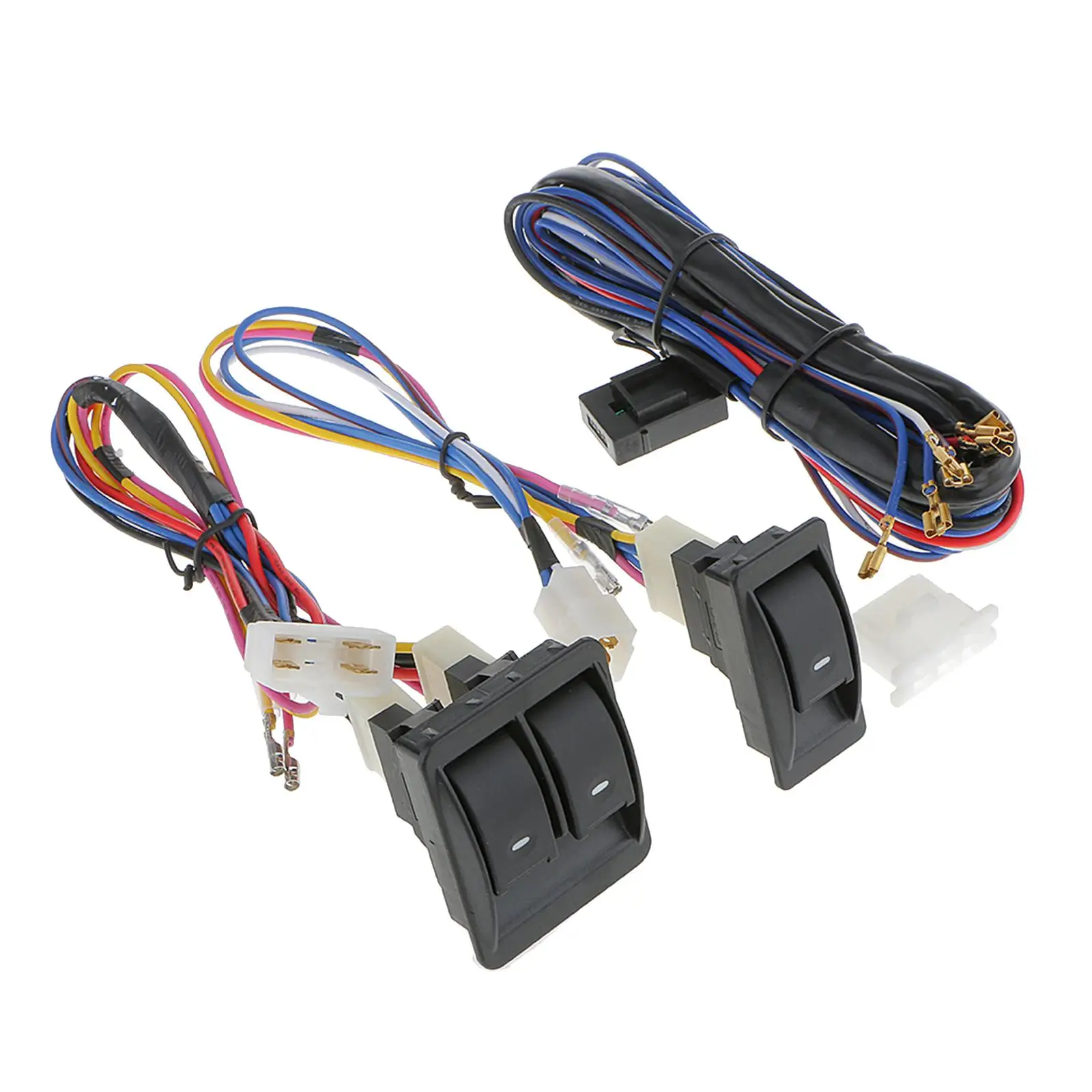 

1 Set of Window Regulator Control Switch 3pcs Switches with Holder & Wiring