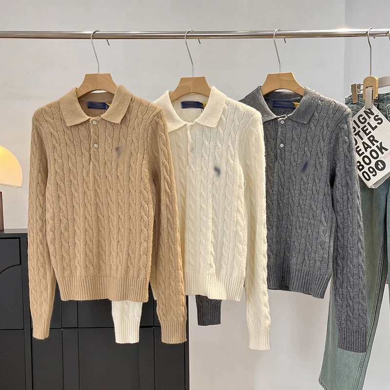 

Вязаный свитер в американском стиле, женский пуловер с вышивкой, топ с воротником-стойкой, стройнящий, осенняя новинка, модный