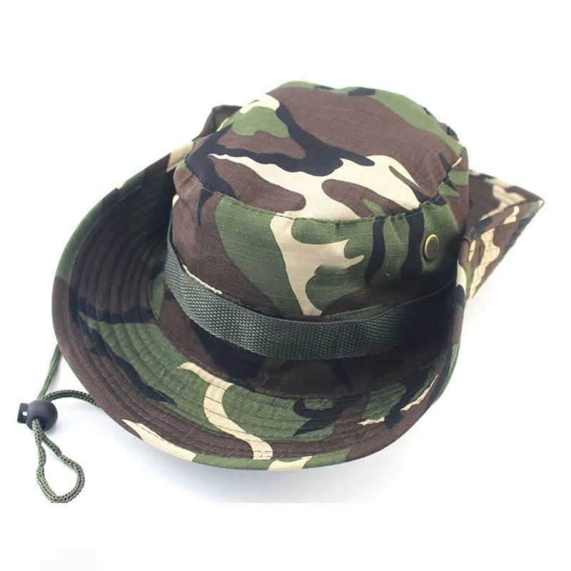 Outdoor Camouflage Fisherman Hat Tactical Training Expansion Breathable Training Camping Sunscreen Hat