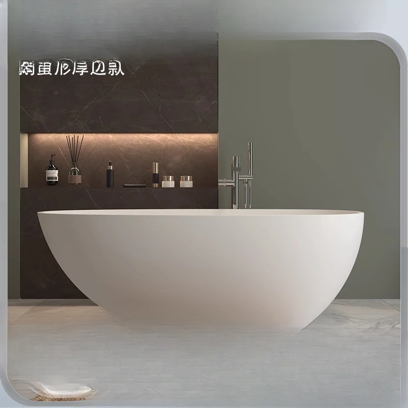 Artificial stone bathtub Household freestanding integrated bathtub Adult bathtub