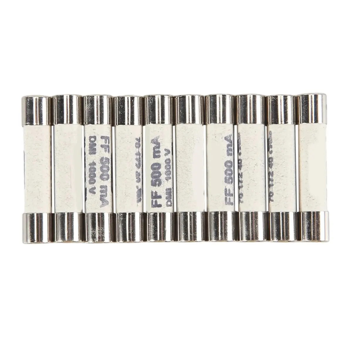 A14M 1000V 500MA 10Pcs 6.3X32mm Multifunctional Convenient Portable Practical White Ceramic Fuse for Multimeter