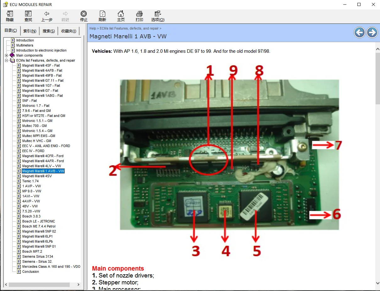 ECU MODULES Repair Helper E-Book ECU Repair Software ECUs Pinout Immo Location Including Multimeters Transistor EEprom Defects