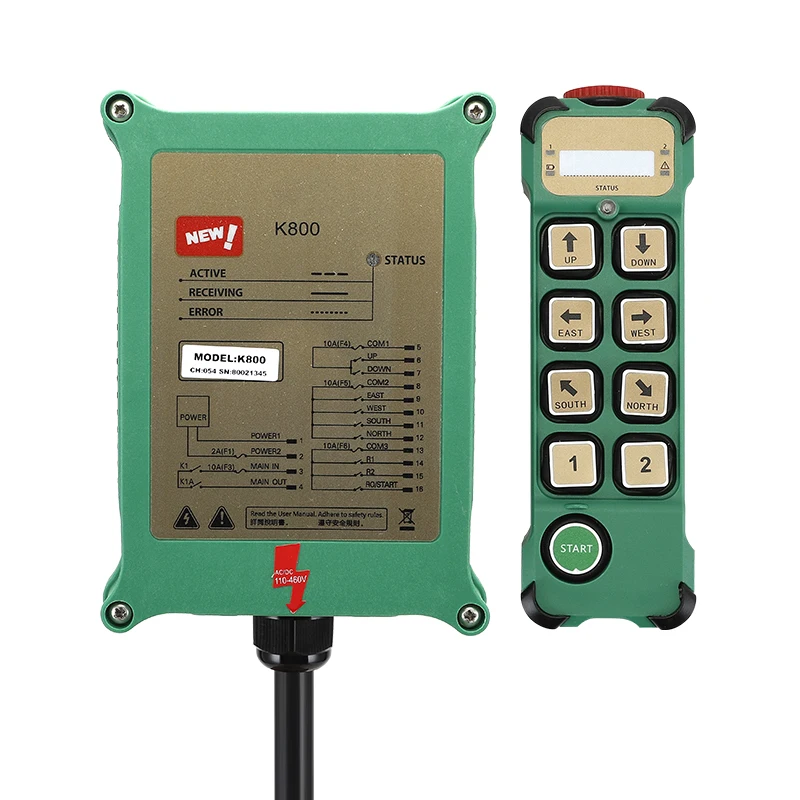 

Промышленный пульт дистанционного управления K800, 8 кнопок, управление подъемного крана подъемный кран, 1 передатчик + 1 приемник