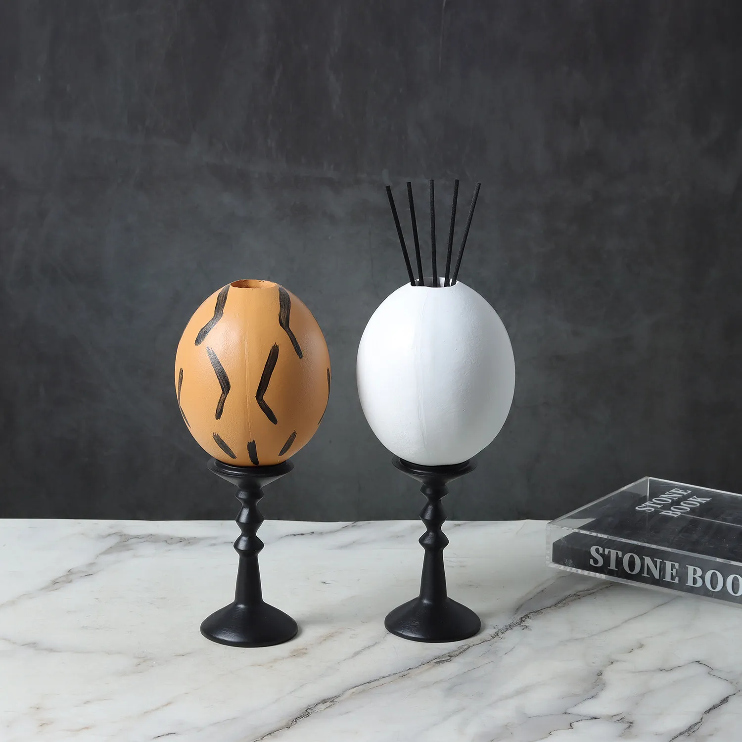 Resin Egg-shaped Eggshell Ornaments Reed Diffuser Ornaments Home Living Room Dining Room Bedroom Study Decorations Supplies