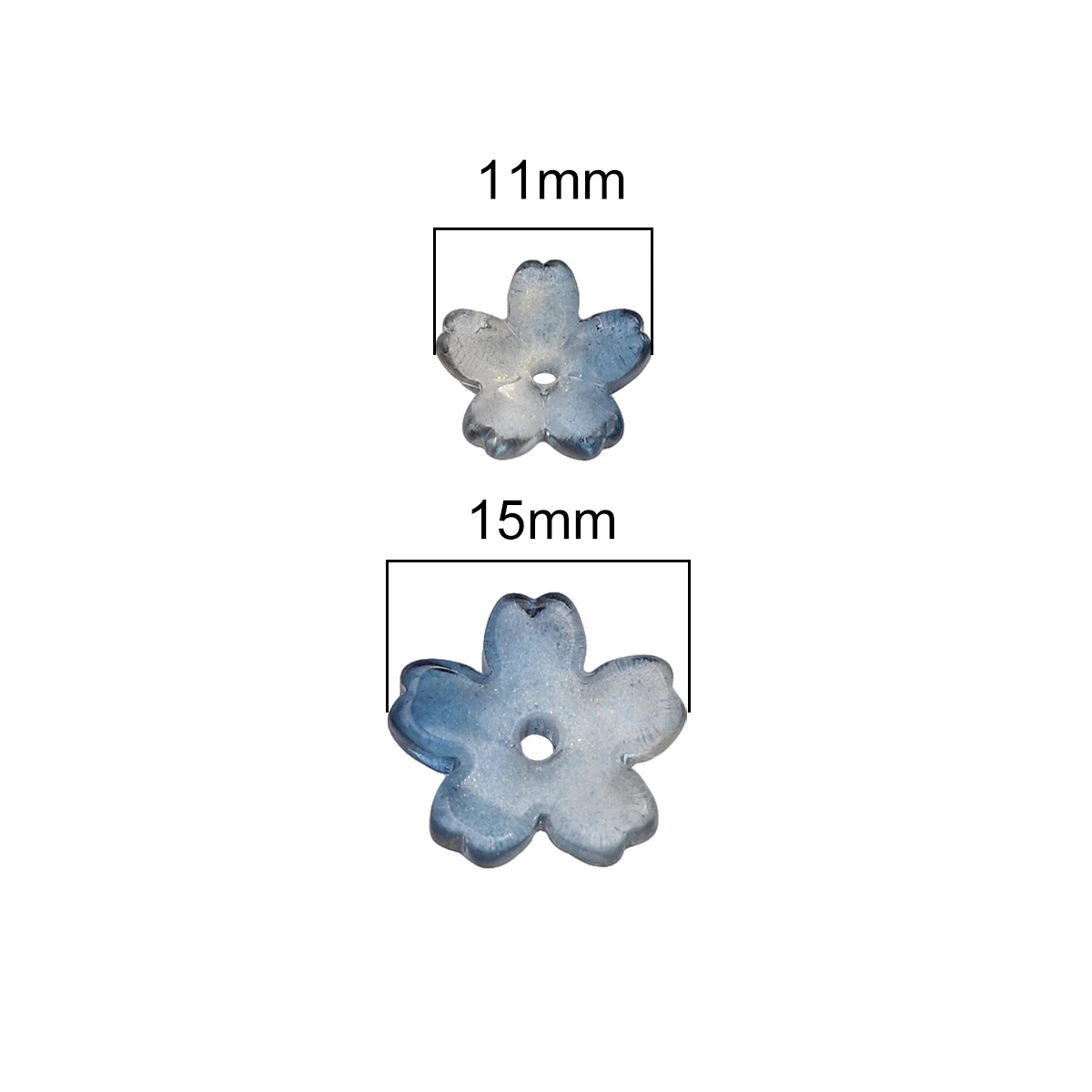 10pcs 11/15mm Gradient Color 3D Sakura Glass Beads Cherry Blossom Flower Loose Beads For Jewelry Making DIY Bracelet Accessories